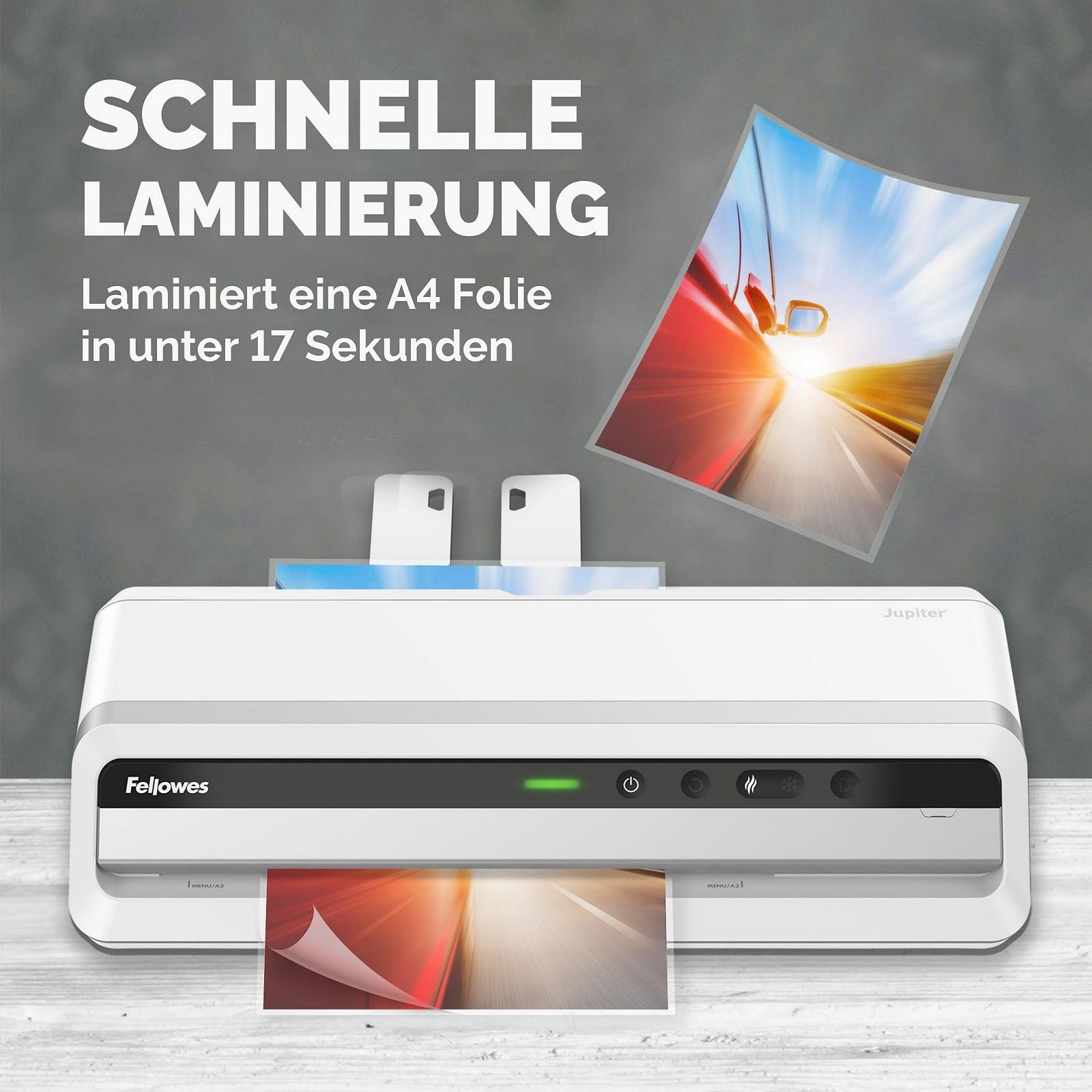 Ламінатор Fellowes Jupiter A3 80-250 мкм Auto Reverse + 10 плівок Білий, фото №2 Ламінатор Fellowes Jupiter A3 80-250 мкм Auto Reverse + 10 плівок Білий, фото №2