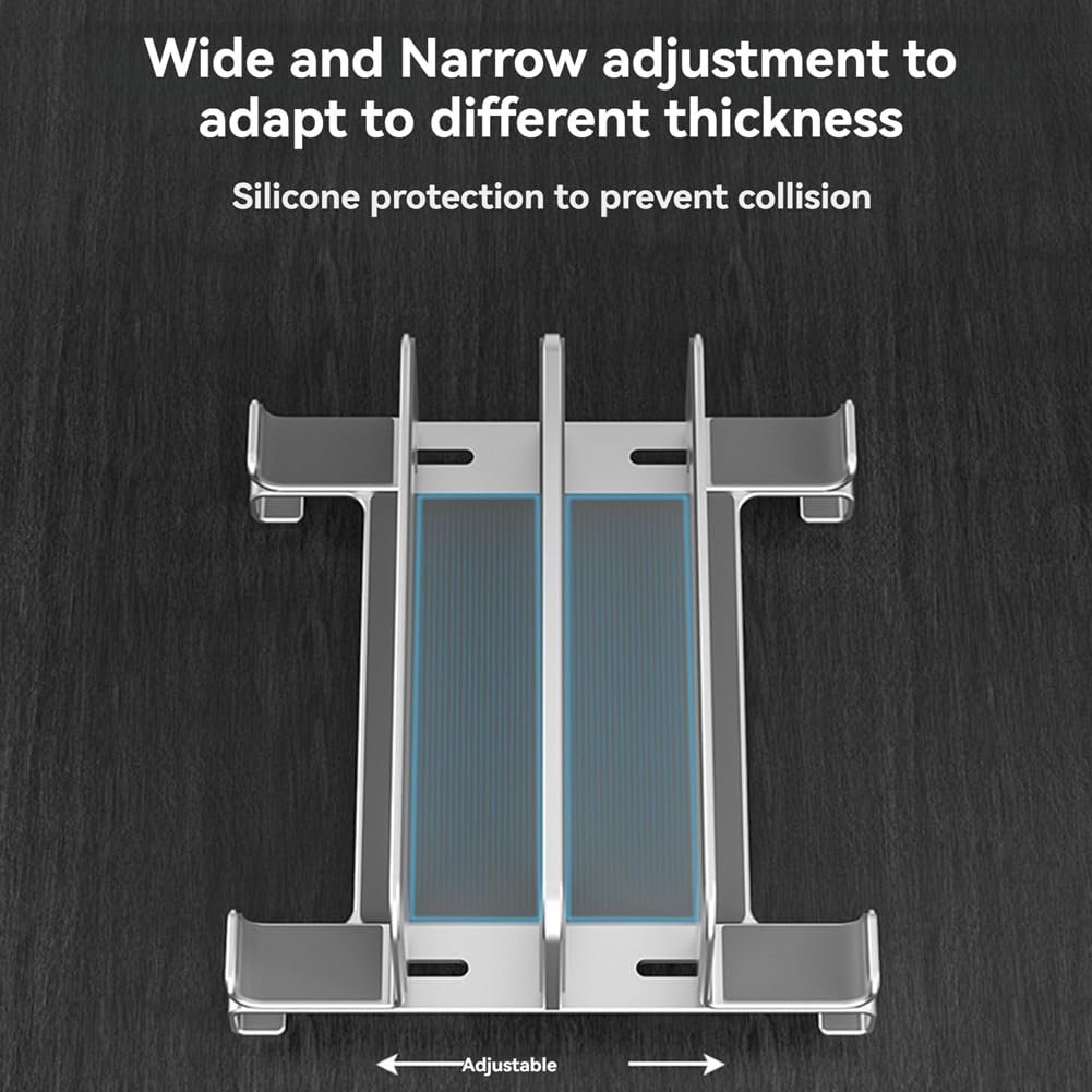 Подставка для ноутбука Вертикальная Регулируемая для стола Док-станция для ноутбука Компактная Серебристая, фото №2