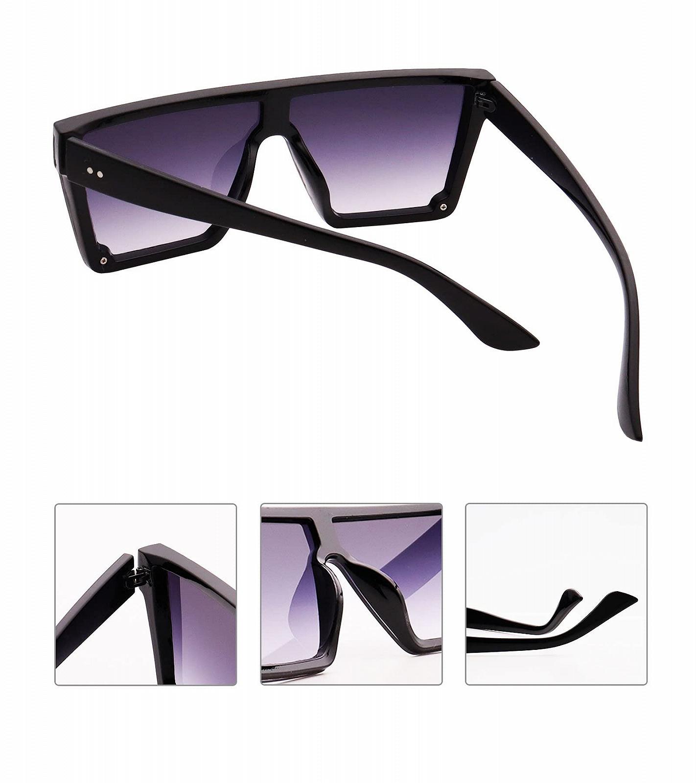 Сонцезахисні окуляри Квадратні Великі FOURCHEN Модні Плоскі Зверху Велика оправа, фото №3