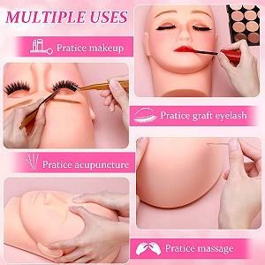 Набір для нарощування вій Mannequin Head 21 шт. клей щипці для початківців synthetic.ua - Фото 1