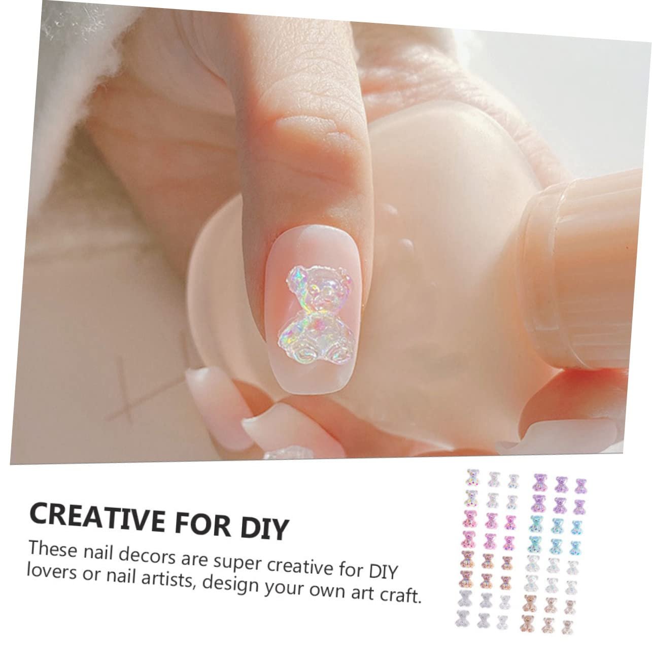 Декор для манікюру Ведмідь PLAFOPE Смола Блискітки 100 шт, фото №9