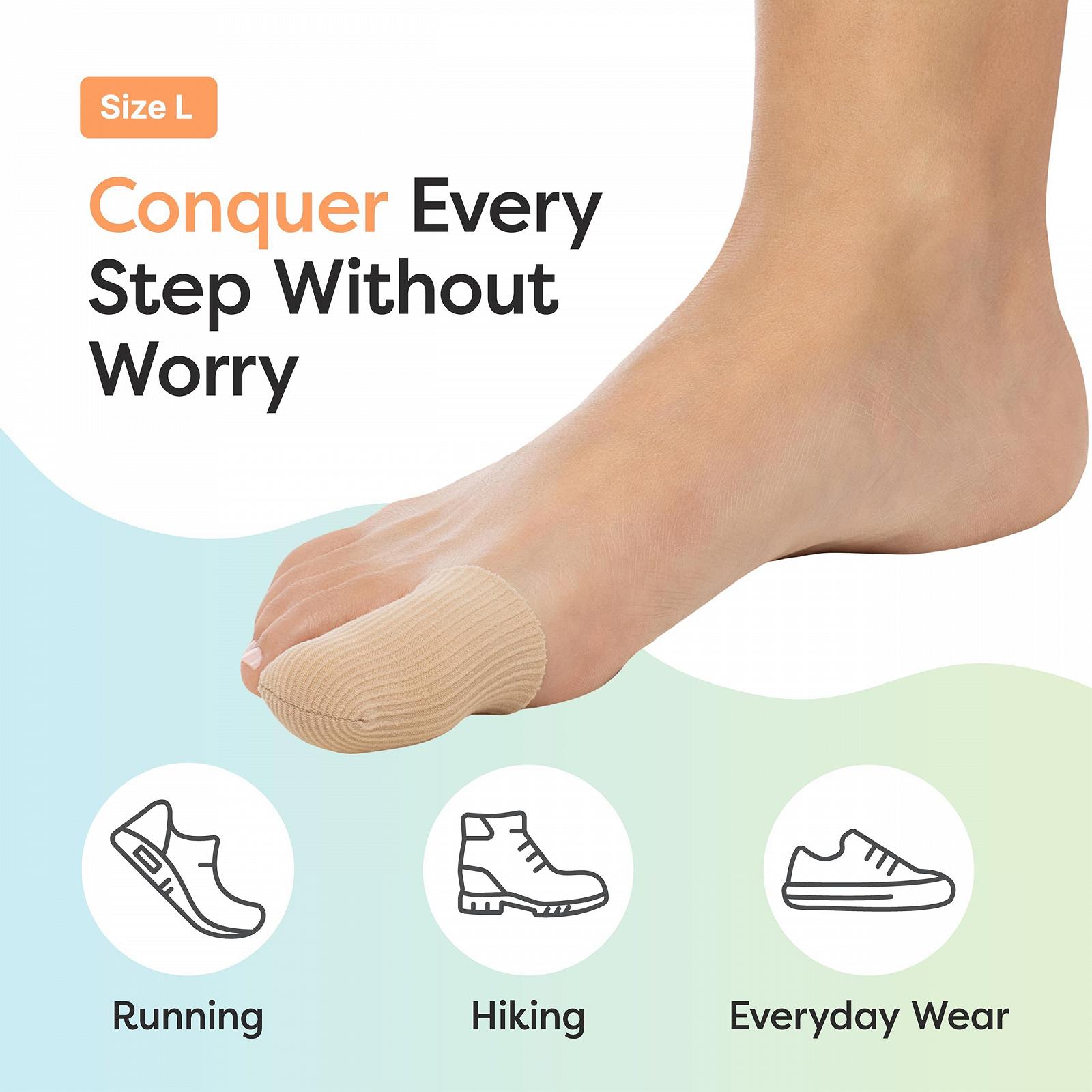 Напальчники ZenToes 5 шт. Закриті тканинні рукави з гелевою підкладкою, фото №2