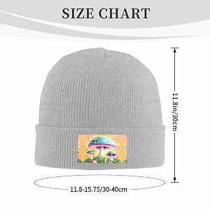 Вязаная шапка BROLEO с фантазийным грибным узором черного цвета synthetic.ua - Фото 1