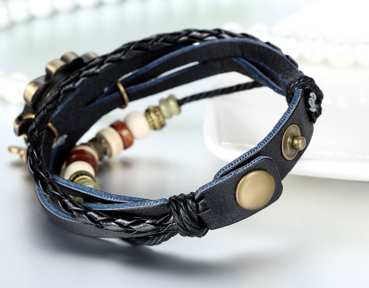 Женские Часы JewelryWe Ретро Винтаж Аналоговые Кварцевые с Браслетом из Кожи с Подвесками-Бабочками и Бисером 5, [Разные], фото №4