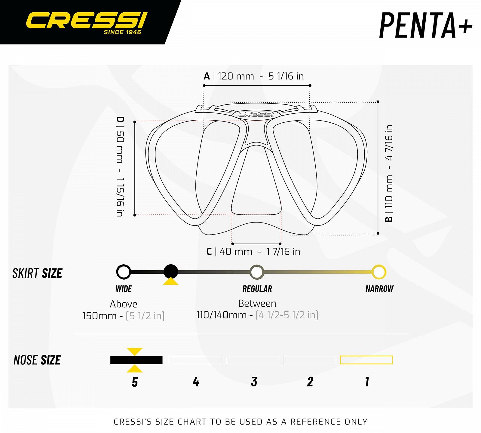 Маска Cressi Penta, трубка Alpha, фото №6