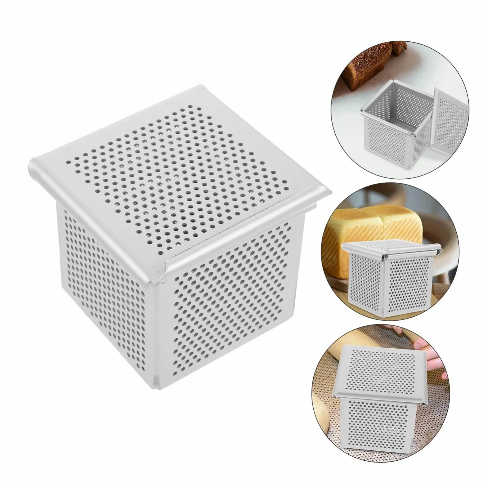 Форма для выпекания тостов и хлеба мини алюминиевая с крышкой квадратная, фото №4