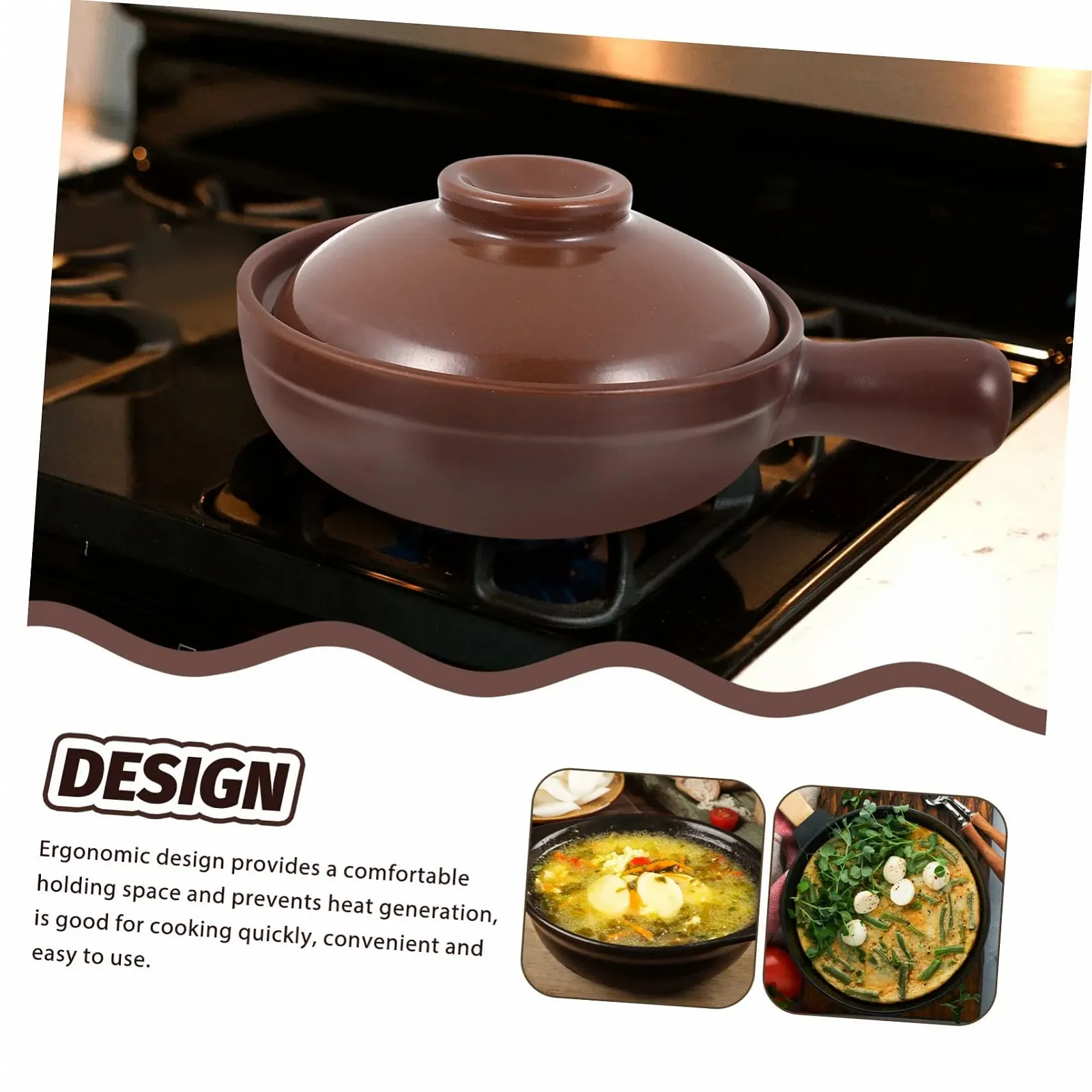 Ківш VALICLUD керамічний для супу та запіканок термостійкий з ручкою, фото №6