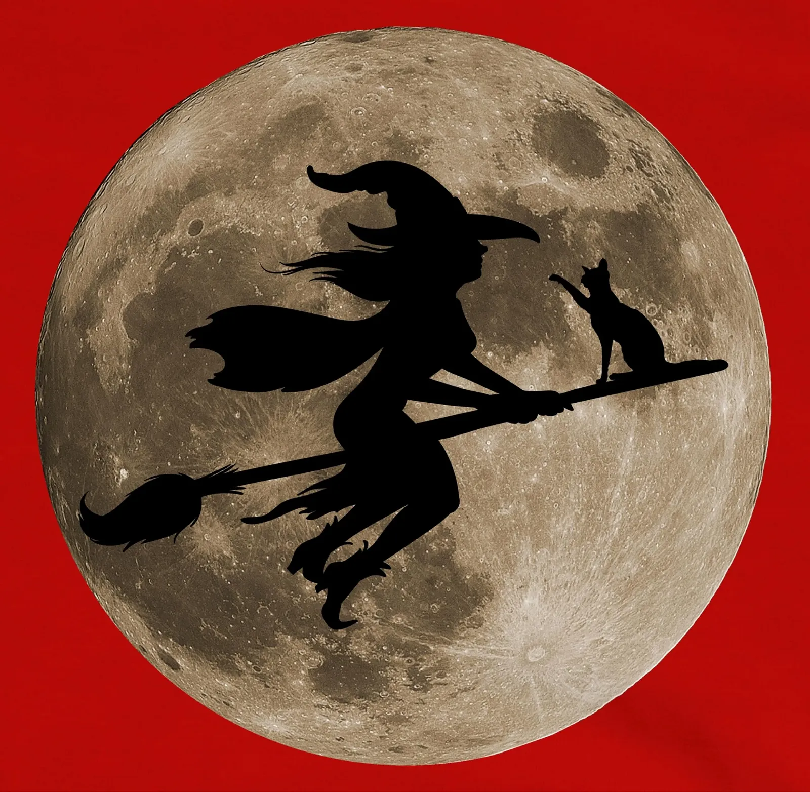 Джемпер для детей Shirtracer Хеллоуин Ведьмы на метле Полная луна Кошка Ведьма Луна, фото №2