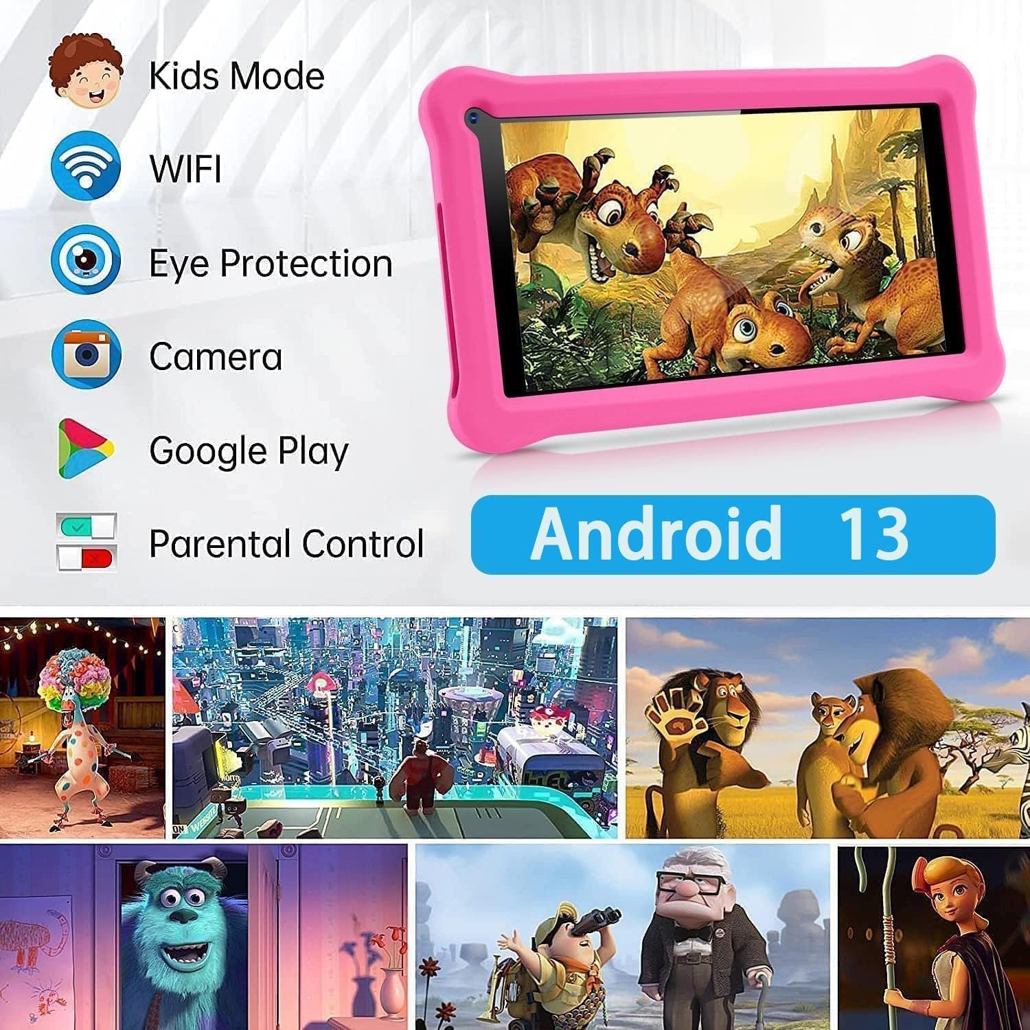 Планшет 7" SUMTAB K708 3/64Gb 4 ядра Android 13 Розовый, фото №4