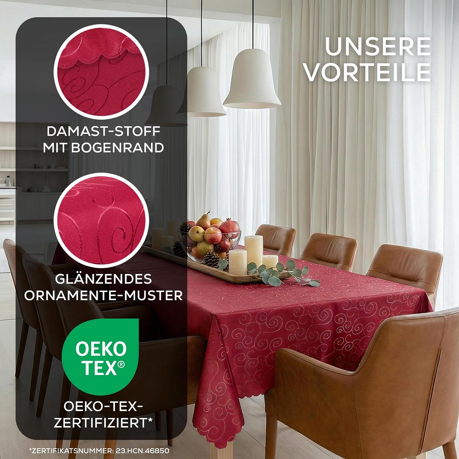 Скатертина BEAUTEX Damask Ornaments Прямокутна Поліестер Не потребує прасування, фото №2