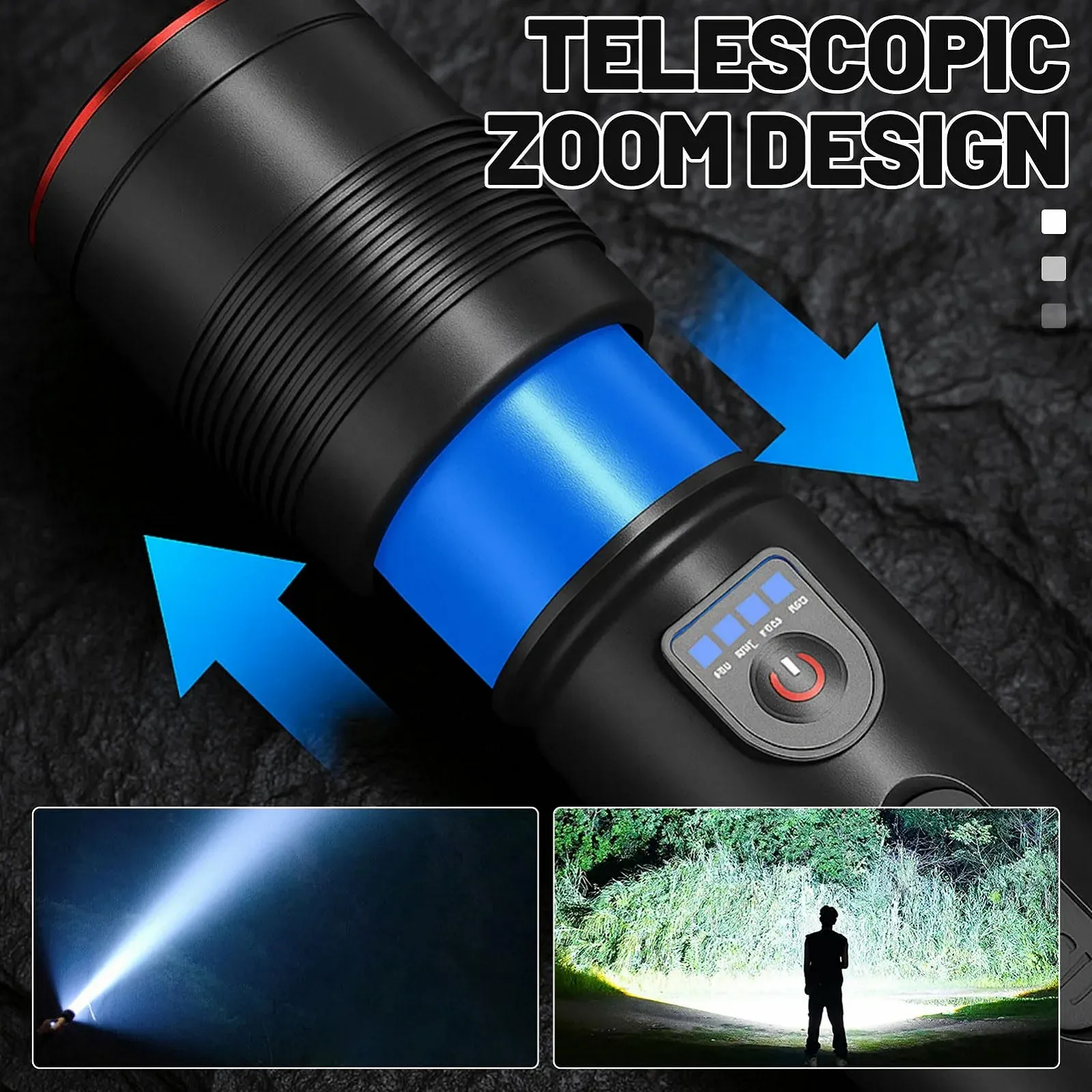 Ліхтар Акумуляторний LED 1800 MAh IPX4 Водонепроникний 3 режими освітлення, фото №6