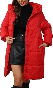Куртка Suncadmious С капюшоном Slim Soft Elegant Comfortable , зимняя, теплая, длинная, пуховая, ветрозащитная, для снежной погоды - Фото 1