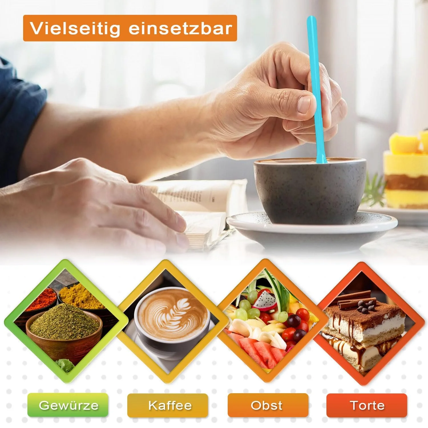 Набір пластикових ложок 6 шт. Різнокольорові, фото №2