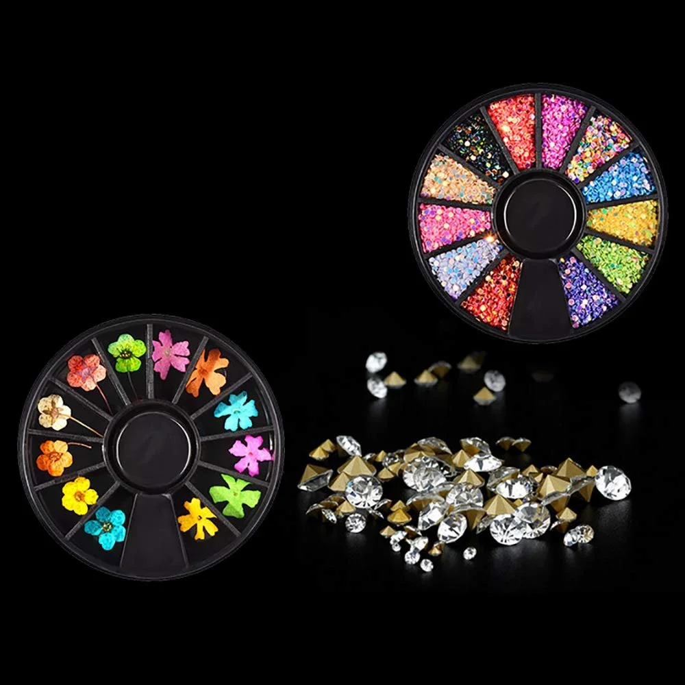 Стрази для нігтів Різнокольорові загострені знизу Милий фантазійний стиль Круглі,, фото №3