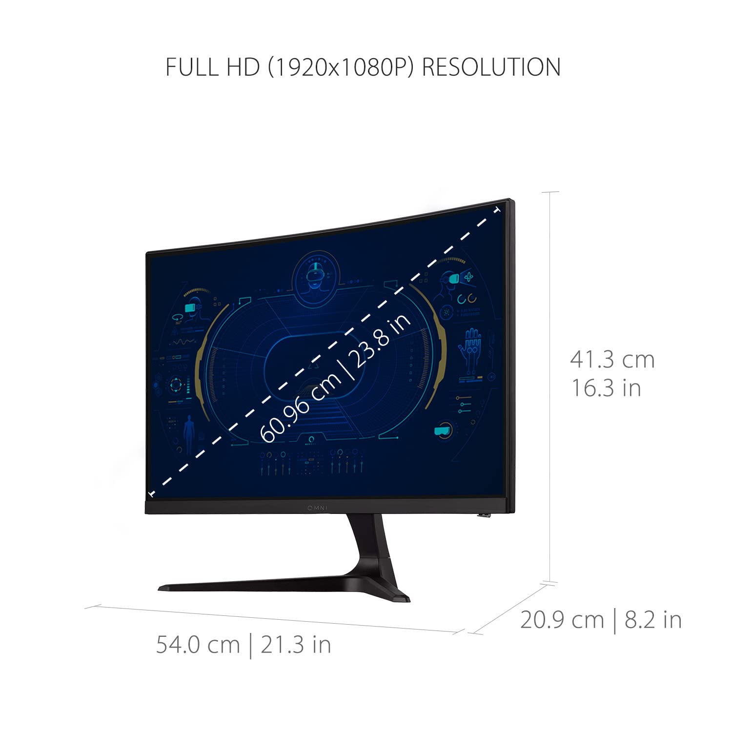 Монітор Viewsonic VX2418C 60.5 см (24 Дюйми) Ігровий, Curved, Full HD, FreeSync Premium, 1мс, 165Гц, HDMI, DP, Speaker Чорний, фото №5