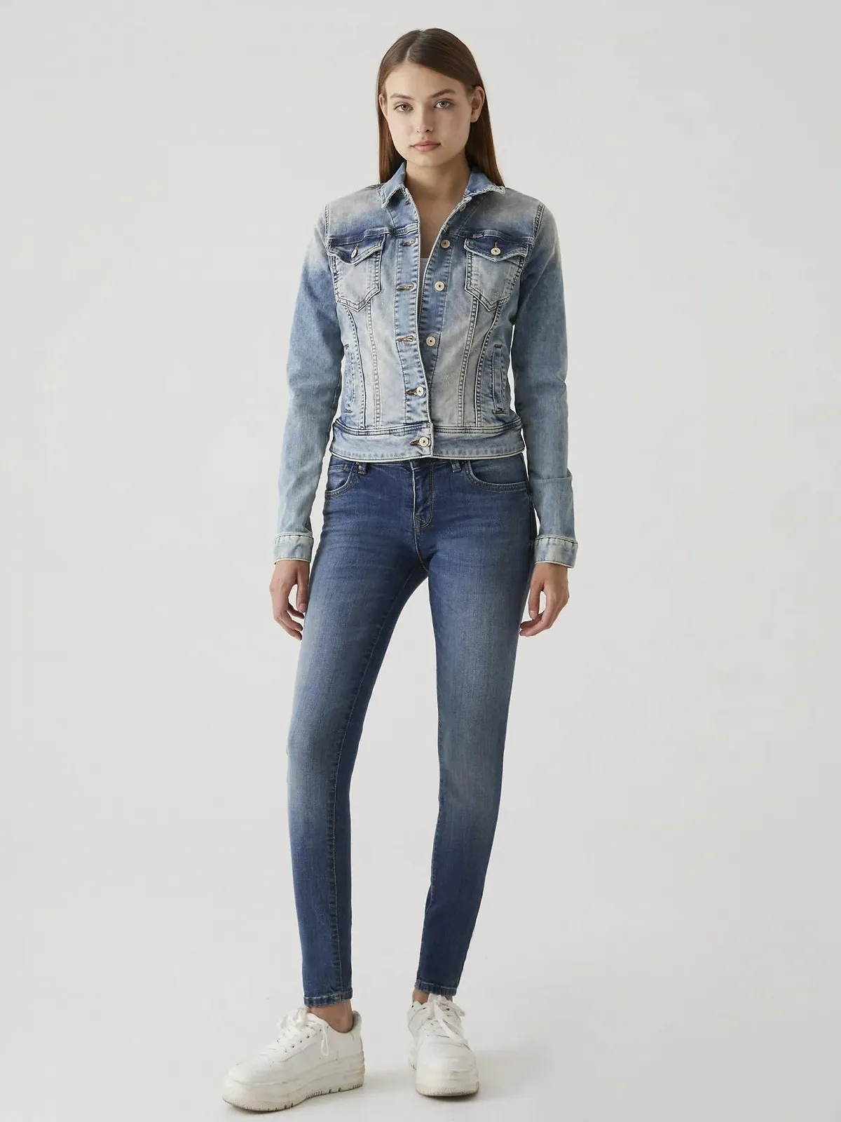 Жіночі джинси скінні LTB Jeans Nicole - З високою талією на блискавці - Nicole Aviana WASH Синій 32, фото №2