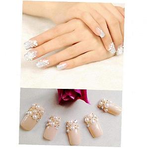 Камінь для дизайну нігтів CULER Набір білих намистин різних розмірів для різних DIY проєктів synthetic.ua - Фото 1