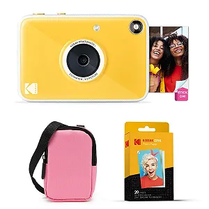 Фотокамера мгновенной печати Kodak Printomatic+ Starter Kit с чехлом (Pink) и 20 листами фотобумаги Zinc 10MP RGB LED Yellow - Фото 1