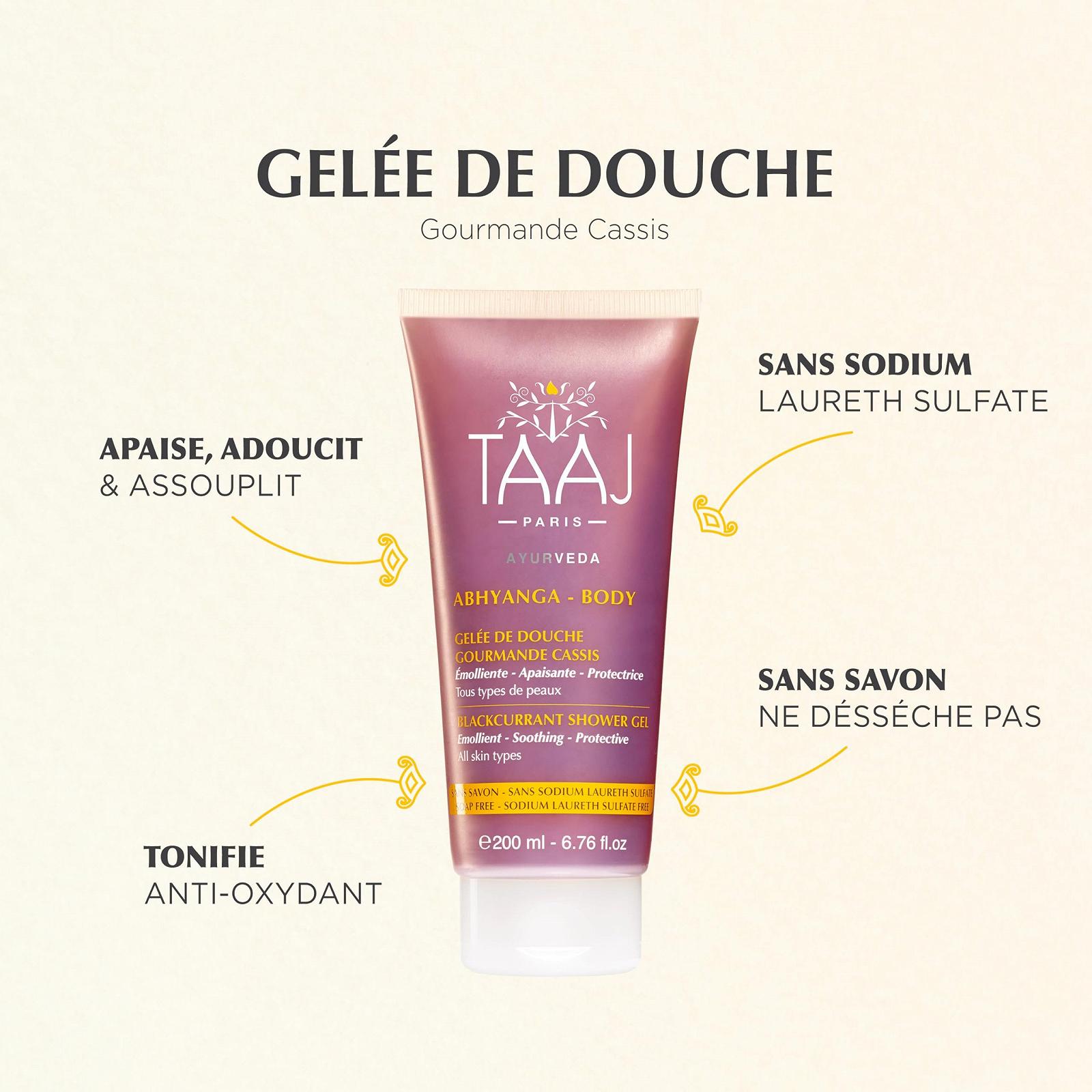 Гель для душу TAAJ Abhyanga Чорна смородина Антиоксидантний Веганський Набір 3 х 200 мл, фото №2