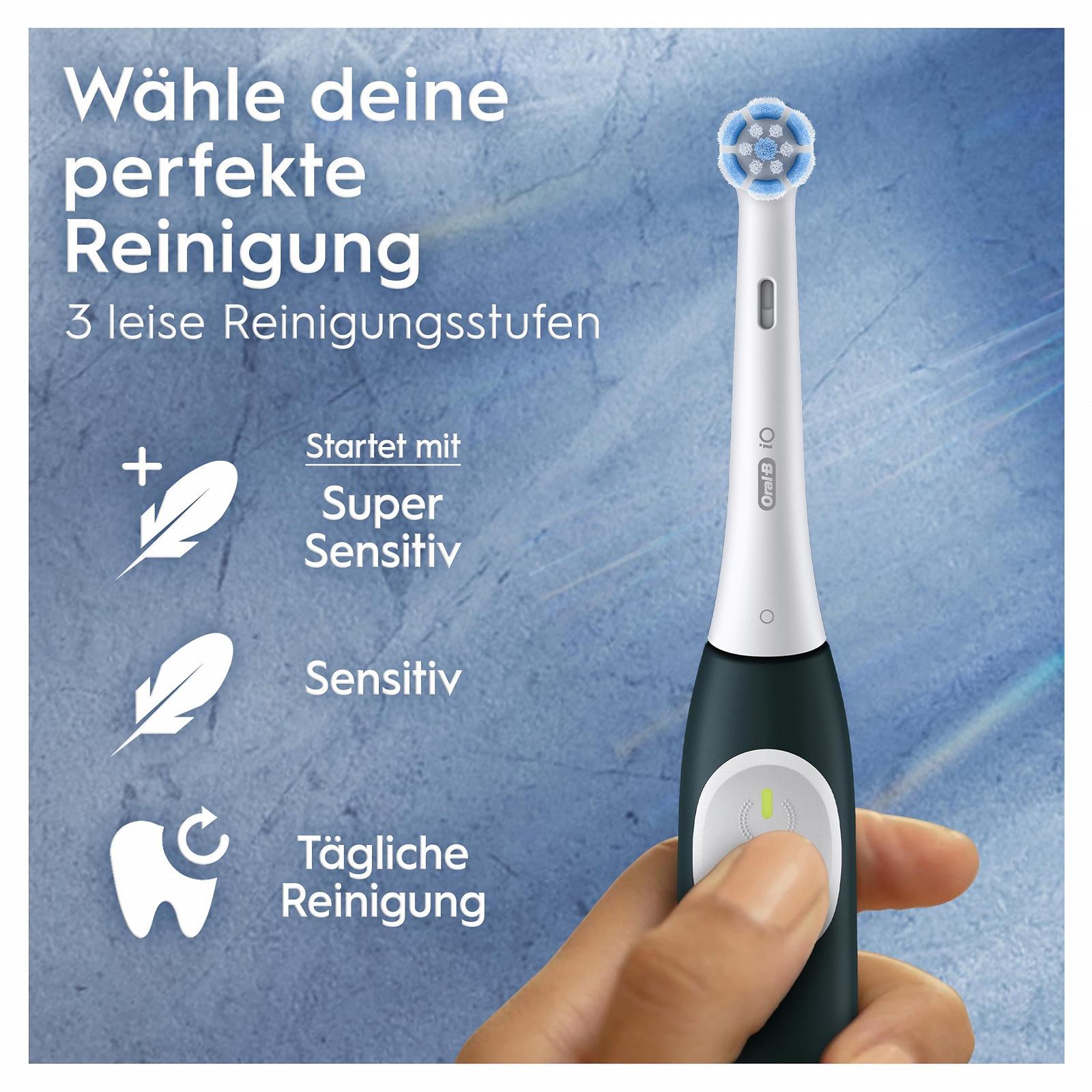 Електрична зубна щітка Oral-B iO Series 2, 1 насадка, 3 режими чищення, дорожній футляр, підставка для насадок, Forest Green, фото №3