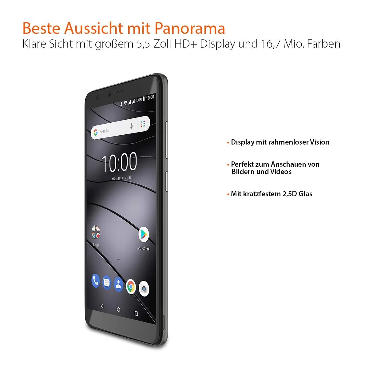 Смартфон Gigaset GS100 5.5" HD+ 1GB 8GB 3000mAh Graphite Gray, фото №5 Смартфон Gigaset GS100 5.5" HD+ 1GB 8GB 3000mAh Graphite Gray, фото №5