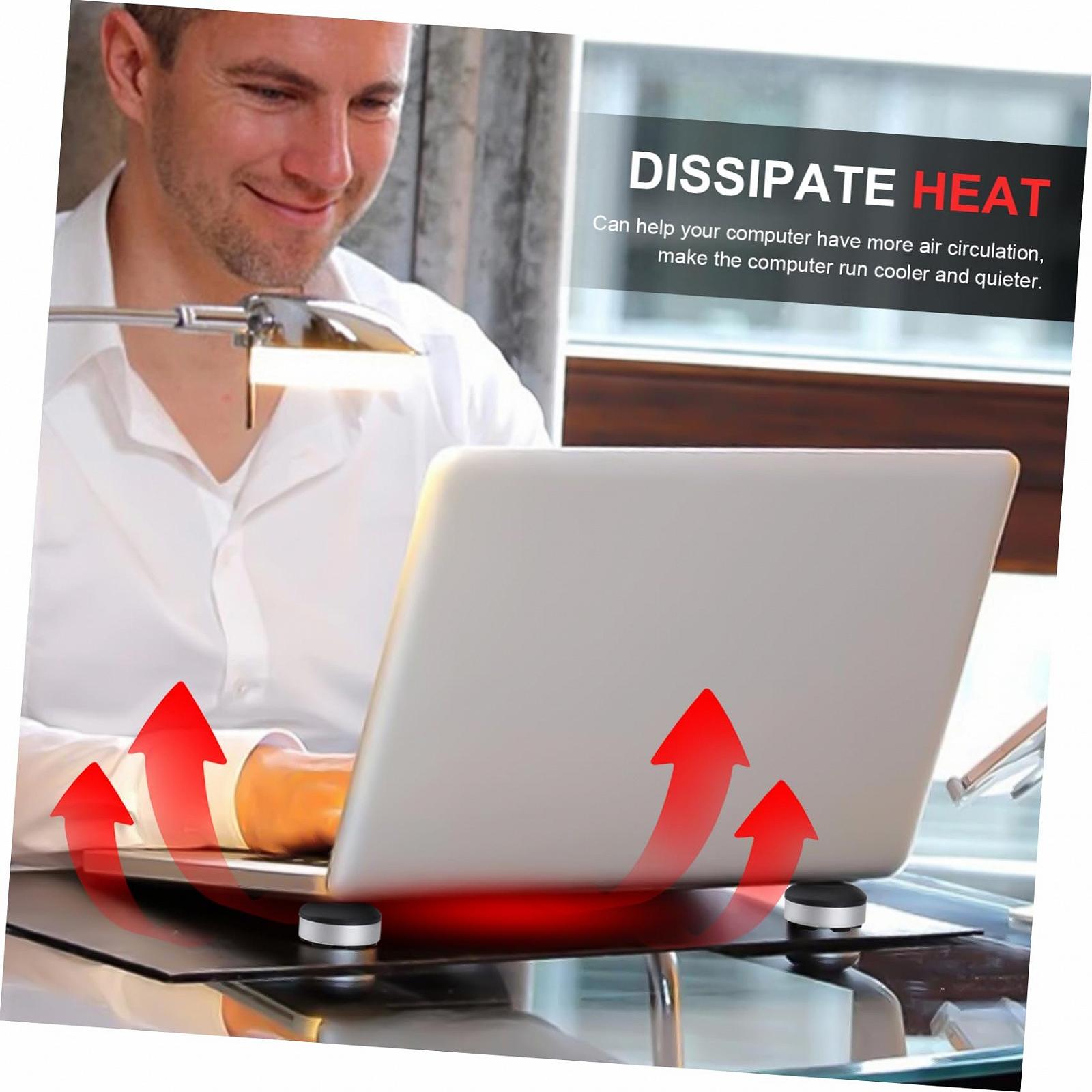 Підставка для ноутбука GALPADA з тепловідведенням, портативна, з протиковзкою основою для домашнього офісу, ергономічна, невелика, чорна, фото №7 Підставка для ноутбука GALPADA з тепловідведенням, портативна, з протиковзкою основою для домашнього офісу, ергономічна, невелика, чорна, фото №7