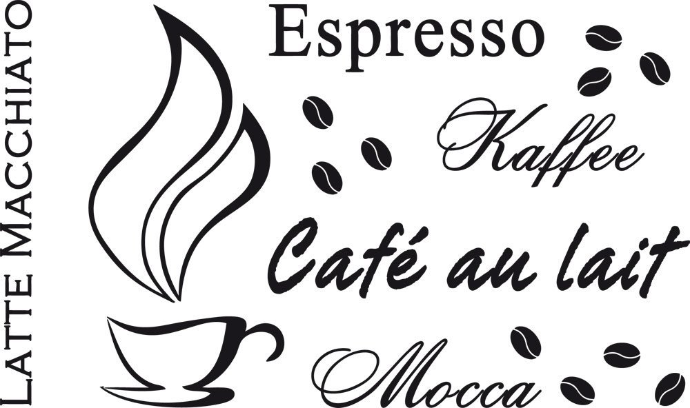 Наклейка на стіну GrazDesign Coffee 51 x 30 см 070 Чорний, фото №2 Наклейка на стіну GrazDesign Coffee 51 x 30 см 070 Чорний, фото №2