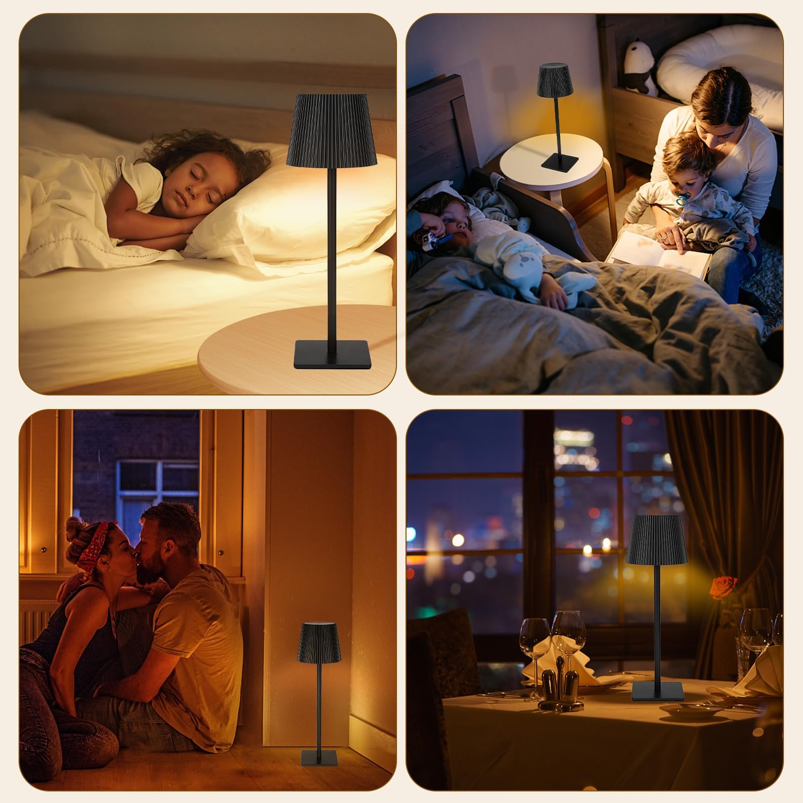 Настільна лампа Mkitnvy LED Battery Wireless Touch Control IP54 Black, фото №5