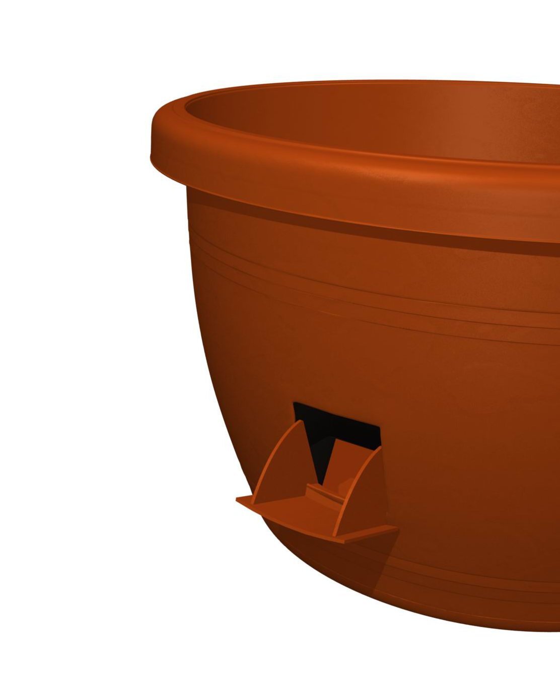 Підвісний квітковий горщик Marina з автополивом 30 см тауп, фото №4