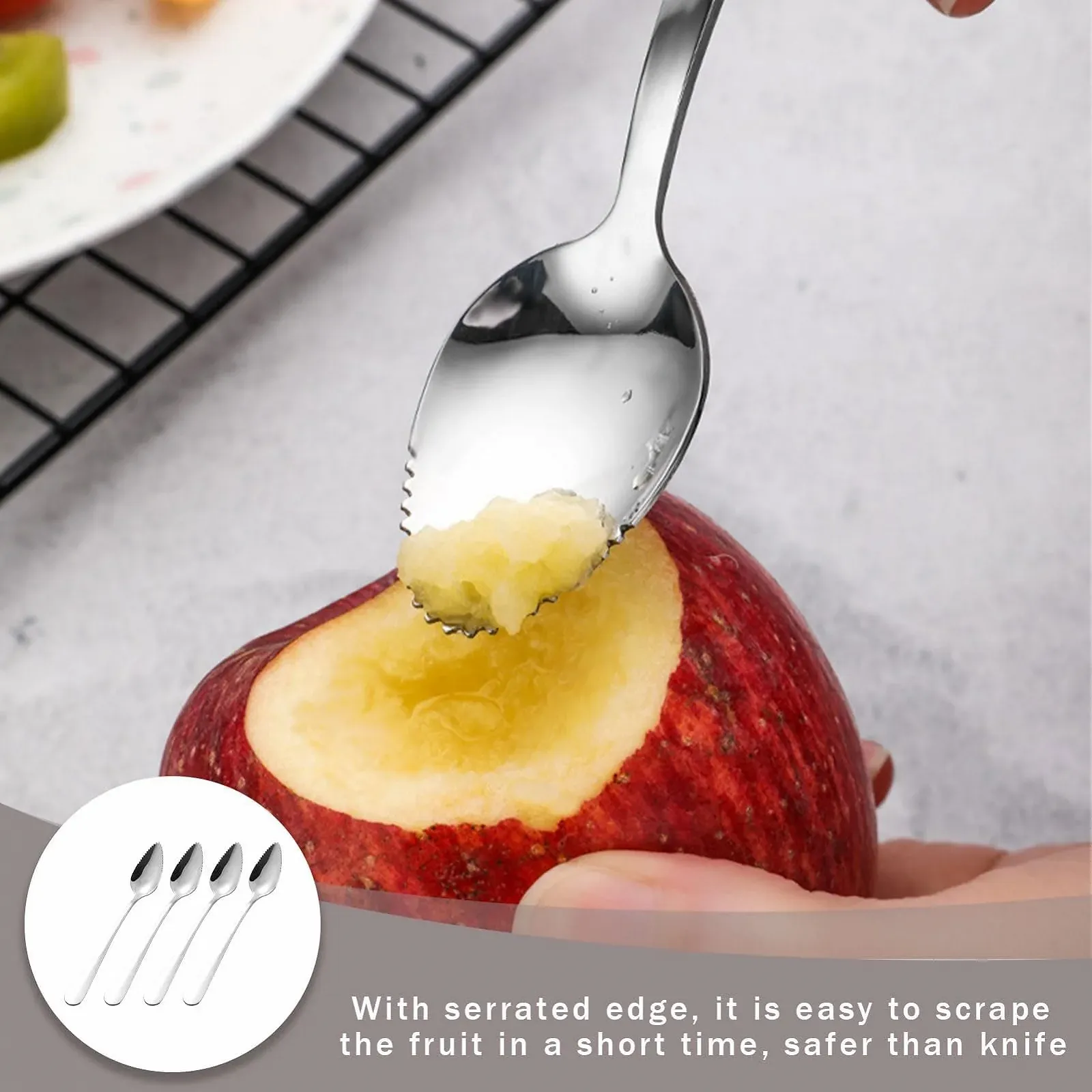 Ложка Фруктова з нержавіючої сталі 4 шт., фото №4