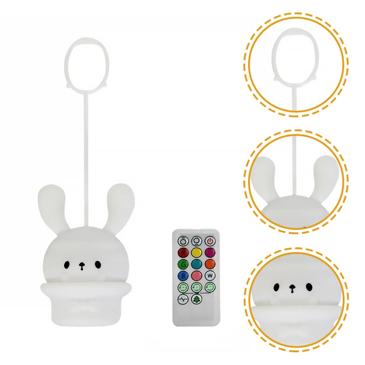 Светильник Zerodeko Pack of 3 Long Ear Rabbit Silicone Lamp Разноцветный, фото №2