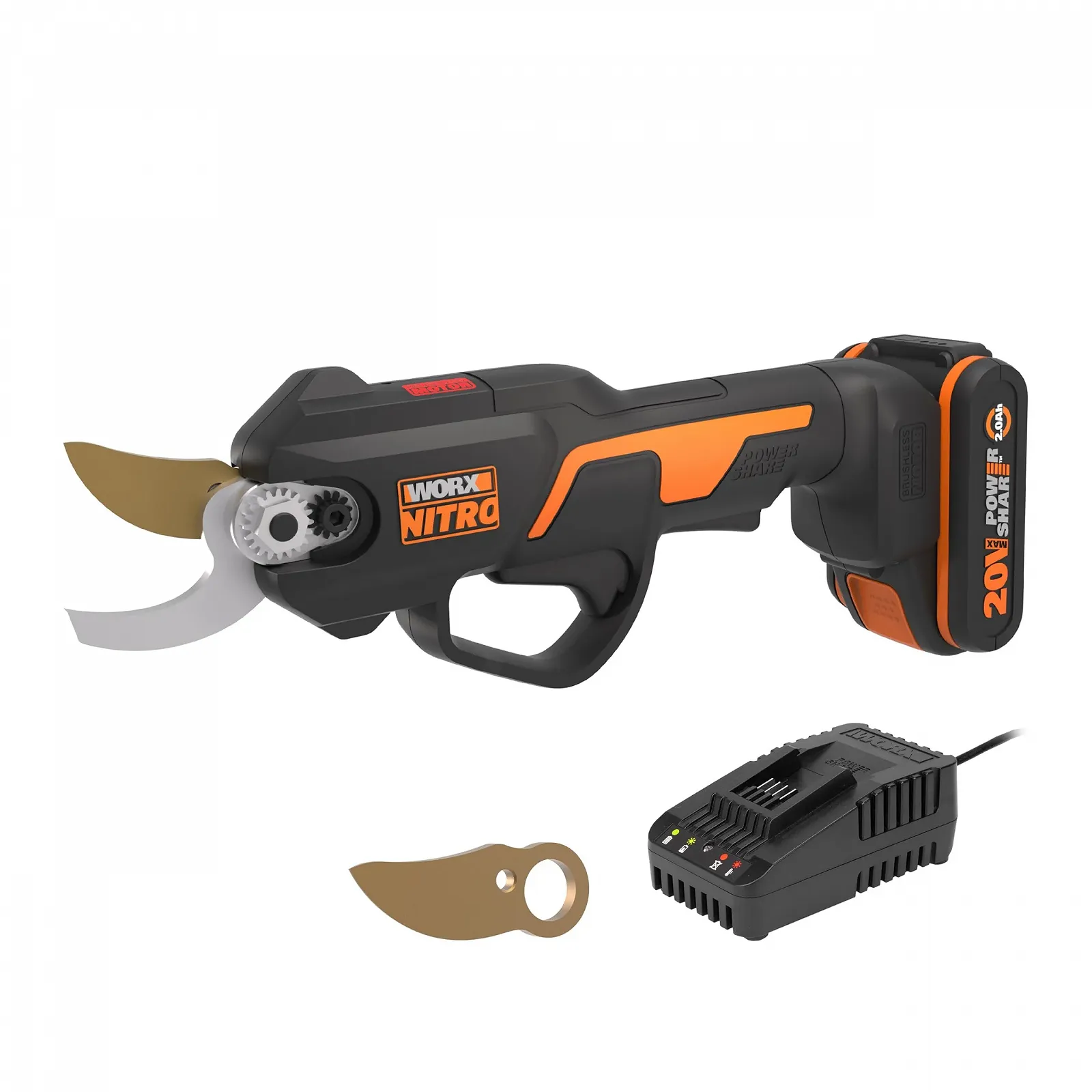 Акумуляторний електричний секатор WORX Nitro WG330E.1 18 V (20 V Max) Brushless 25 мм, фото №1