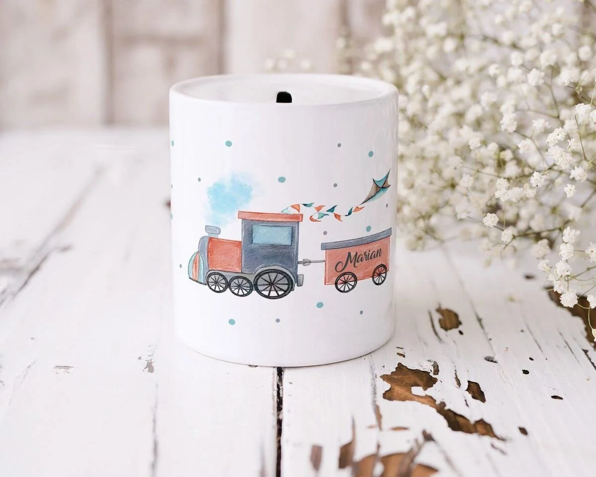 Скарбничка керамічна дитяча Mikalino Паровоз, фото №4