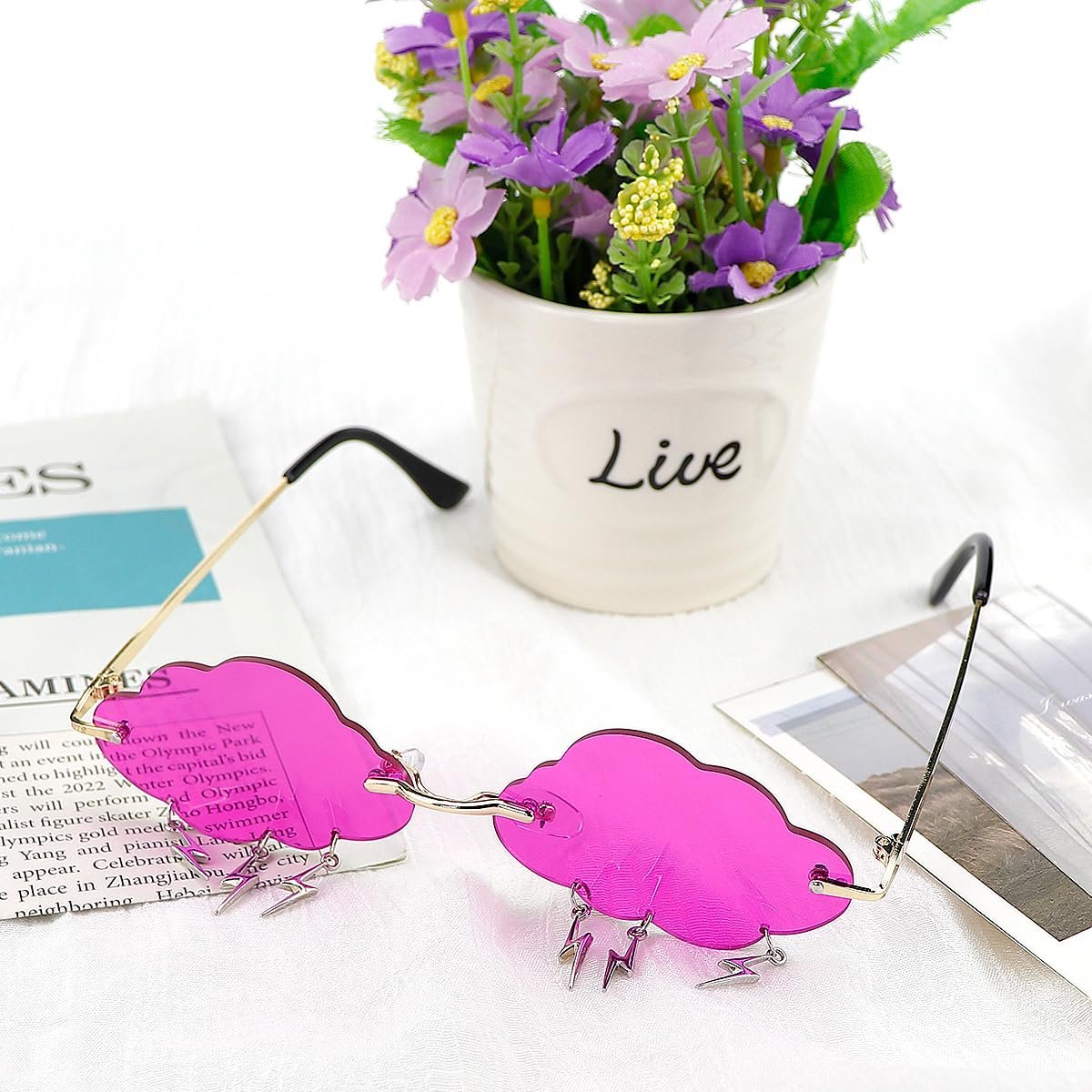 Сонцезахисні окуляри Cloud FERCAISH, без оправи, вінтажніалів, 1 шт., фото №6 Сонцезахисні окуляри Cloud FERCAISH, без оправи, вінтажніалів, 1 шт., фото №6