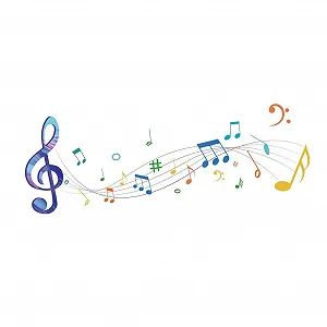 Наклейка на стіну SUPERDANT Музичні ноти та лінії Вінілова самоклеюча - Фото 1