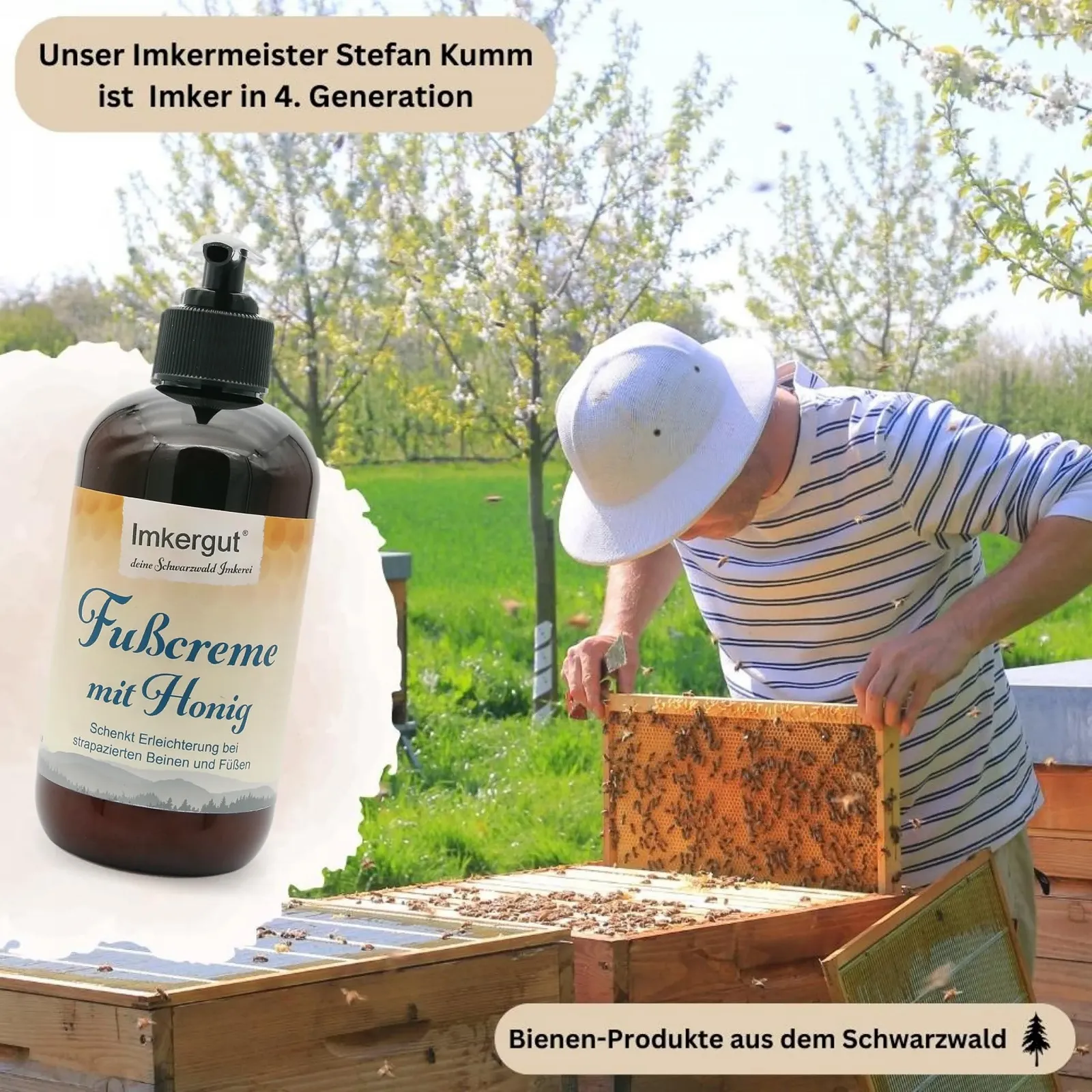 Крем для ног и стоп Imkergut Horse Chestnut Vine Leaves с медом и пчелиным воском 250 мл, фото №4