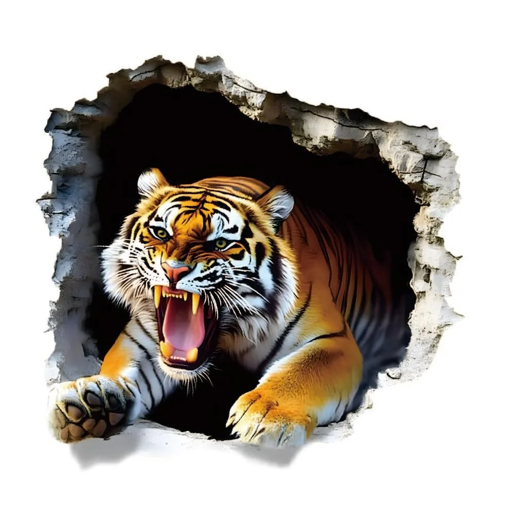 3D Наклейка на стіну SUPERDANT Тигр 70 x 30 см, фото №3
