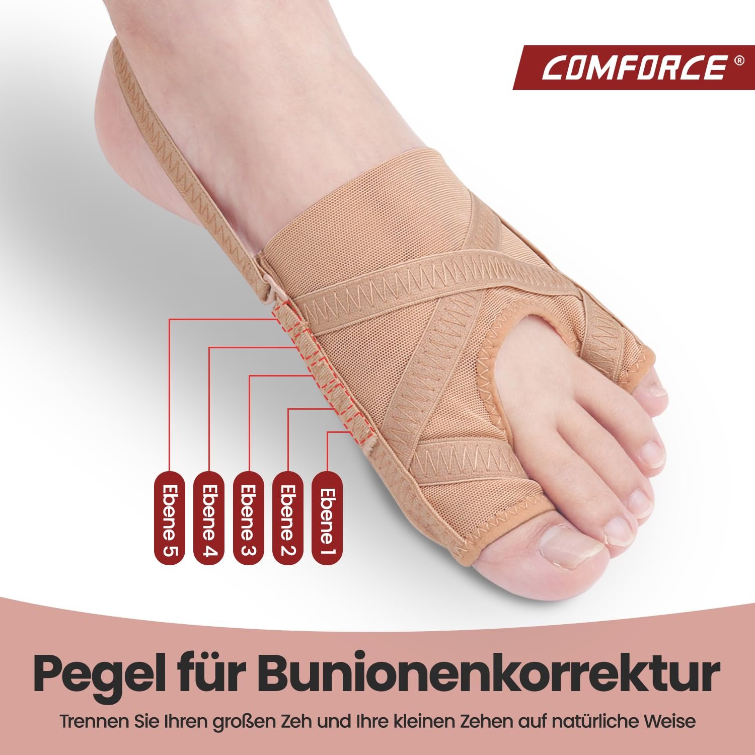 Шина для великого пальця стопи Hallux Valgus, регульована з нековзким ремінцем, м'яка та тонка, фото №3 Шина для великого пальця стопи Hallux Valgus, регульована з нековзким ремінцем, м'яка та тонка, фото №3