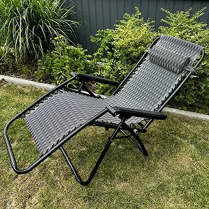 Польский шезлонг-кресло Zero Gravity нагрузка до 150кг пляжный шезлонг - Фото 1