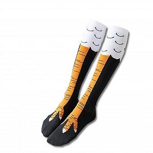 Чулки с куриными лапами, смешные чулки с 3D мультяшными куриными лапами, повседневные чулки выше колен - Фото 1