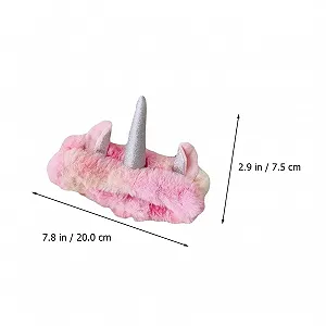 Повязка на голову Единорог Milisten Мягкая коралловая флисовая synthetic.ua - Фото 1