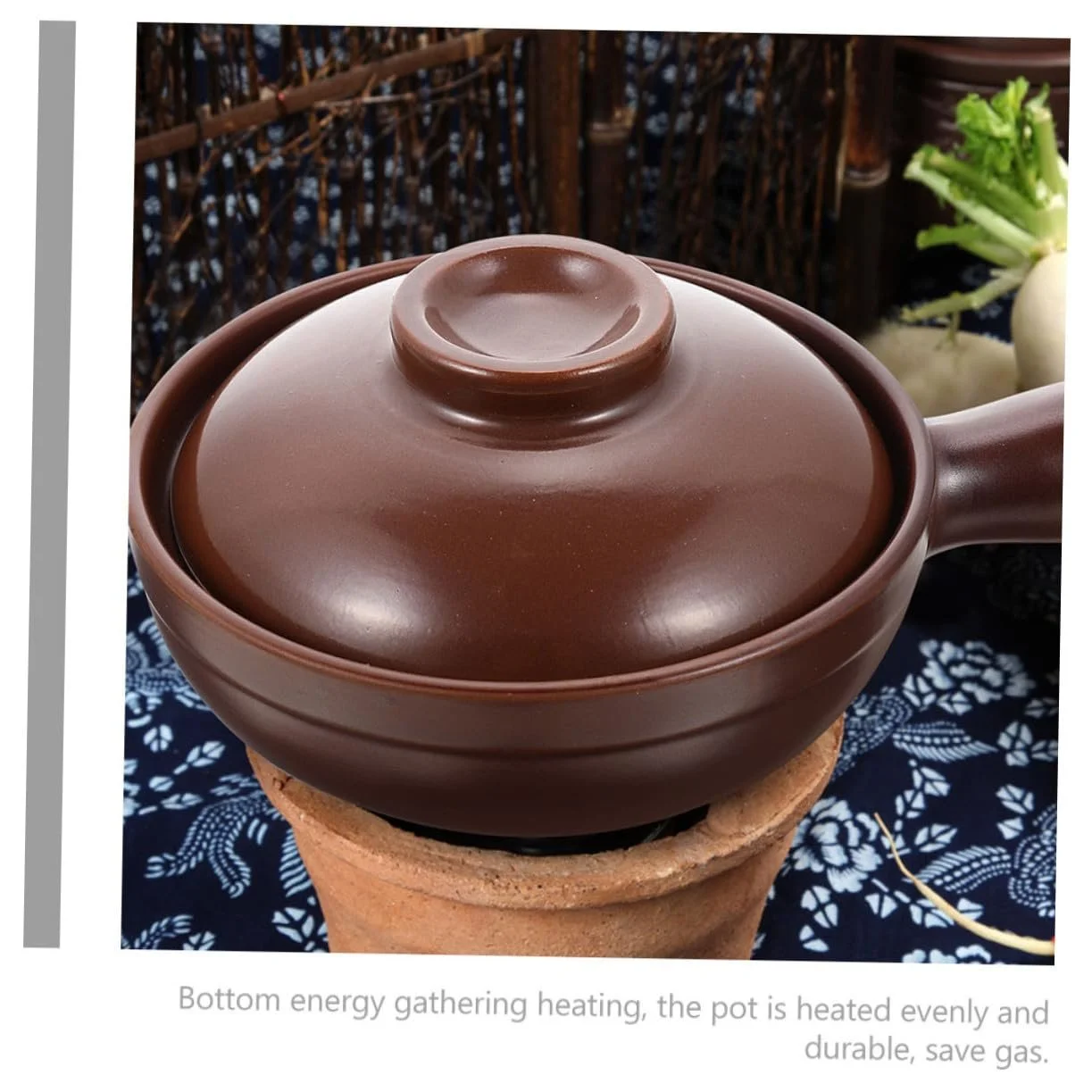 Кастрюля для тушения GALPADA Керамическая Термостойкая с двумя ручками, фото №7