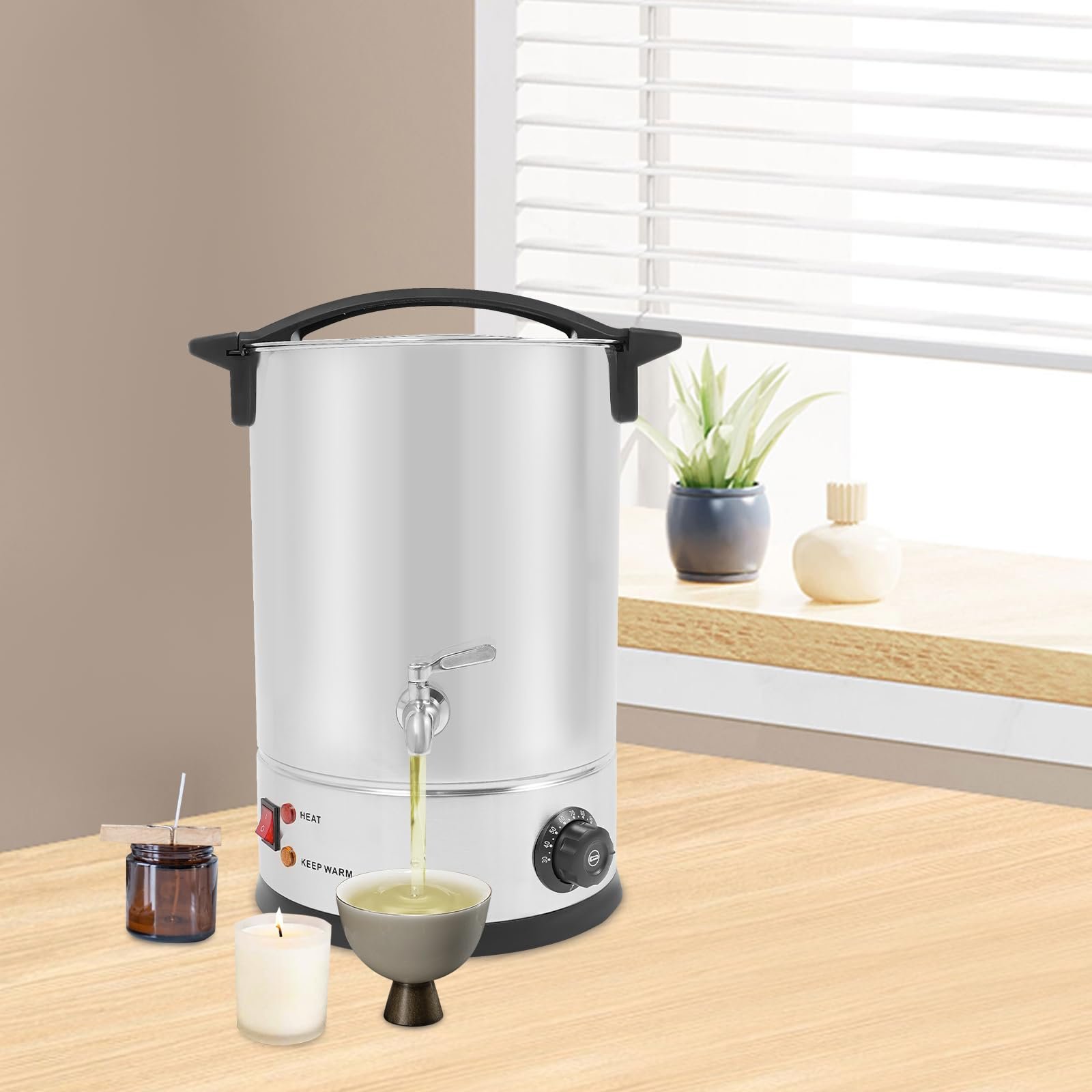 Воскоплав для изготовления свечей электрический 12 L 1800 W 30-100 °C Silver, фото №3 Воскоплав для изготовления свечей электрический 12 L 1800 W 30-100 °C Silver, фото №3