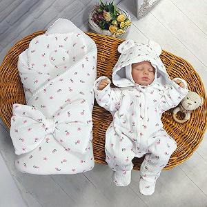 Демисезонный-летний набор для новорожденного, белый - Фото 1