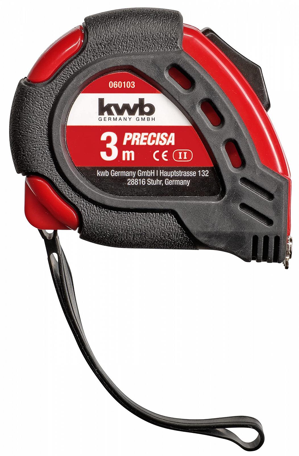 Рулетка сталева kwb PRECISA 3 м з петлею для руки, магнітним гачком та кріпленням на ремінь, фото №2