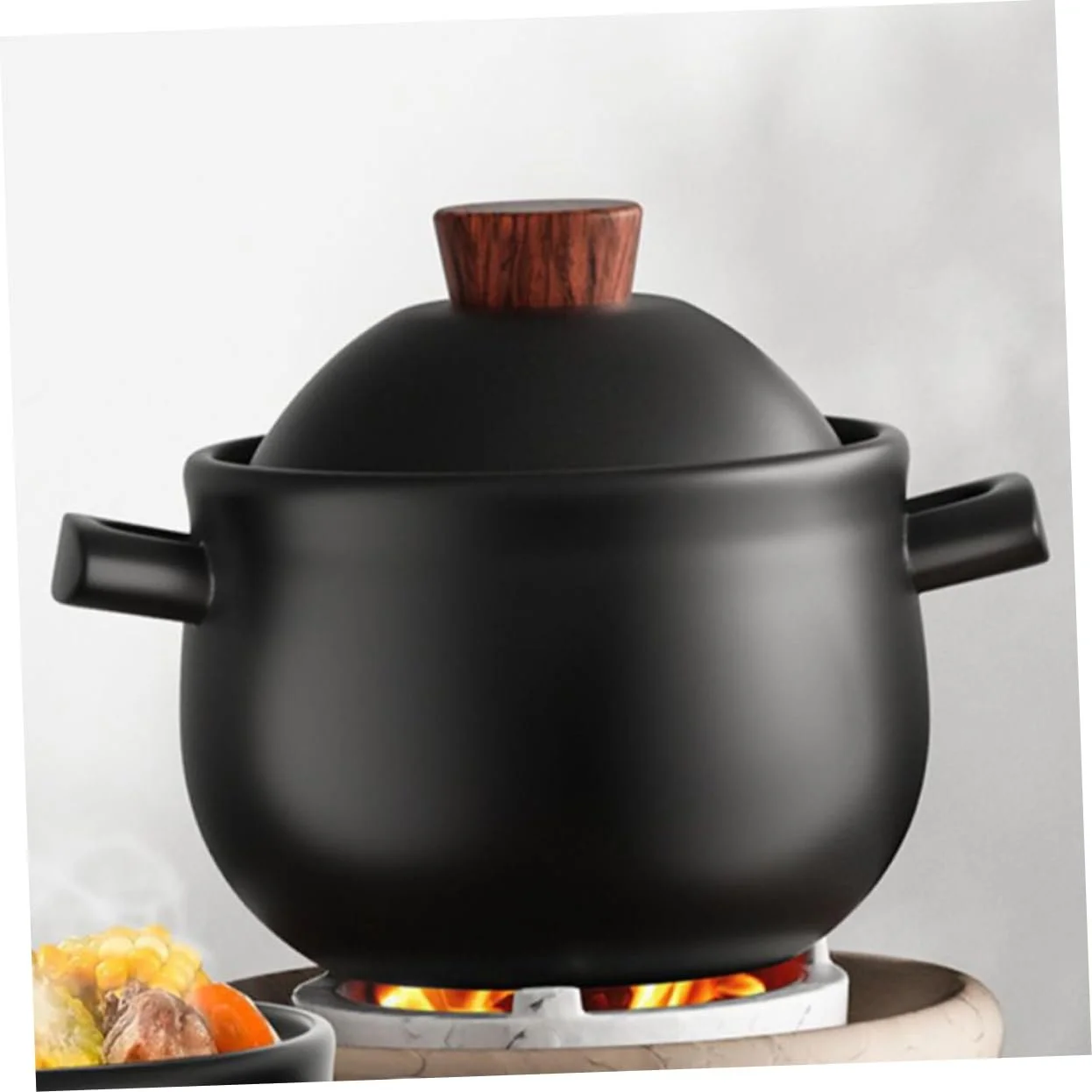 Каструля керамічна Sosoport велика антипригарна з кришкою для газової плити, фото №7