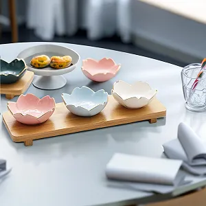 Миска Winlauyet Керамическая Набор Мини-мисок в форме сакуры 4 шт. Различные цвета synthetic.ua - Фото 1