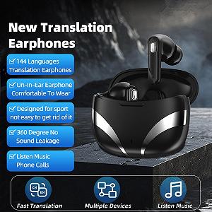 Наушники-переводчик Bluetooth 5.4 Черный synthetic.ua - Фото 1