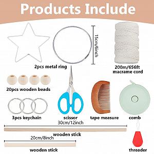 Набір для макраме IFNUNLY Ловець снів та підвіс для рослин Своїми руками synthetic.ua - Фото 1