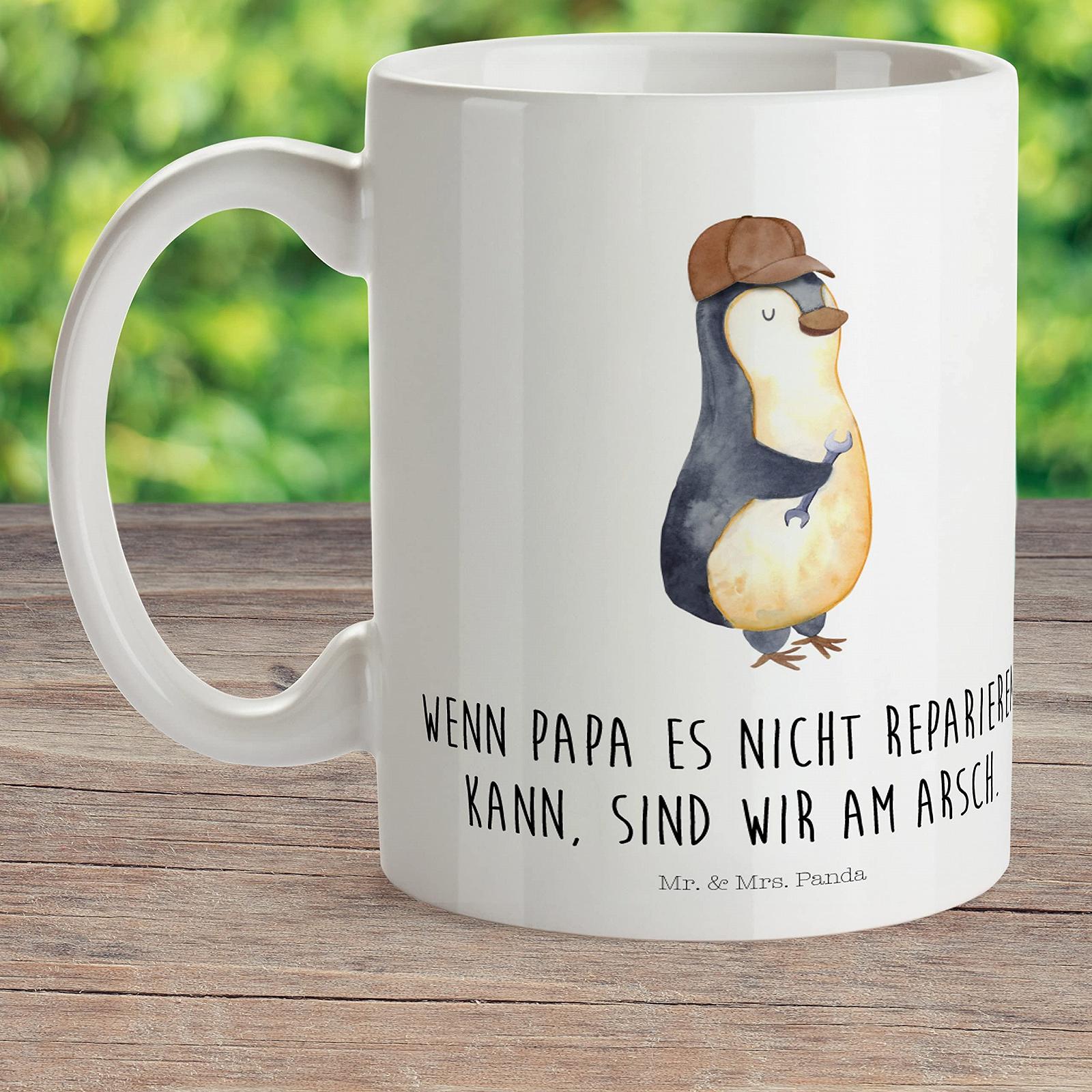 Кружка для кемпинга Mr. & Mrs. Panda Kindergarten Детская кружка Wenn Papa es nicht reparieren kann, wir am Arsch mit SPR, фото №2